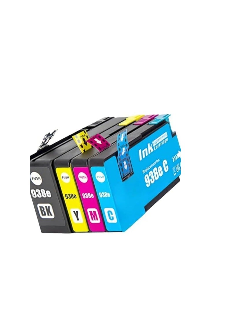 Terabyte 938XL,938E Compatible Ink Cartridge Set for HP Officejet Pro 9110 9120 9130 9720 9730 Printers, XL Multicolor 4-Pack, 1200 Page Yield, 30ml Each - Image 2
